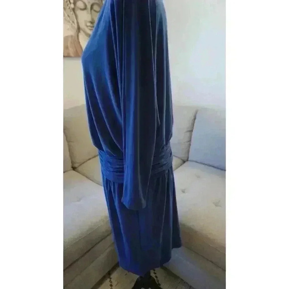 Evan-Picone Women's Long-Sleeve Blue Dress, Size 14 - Picture 6 of 14